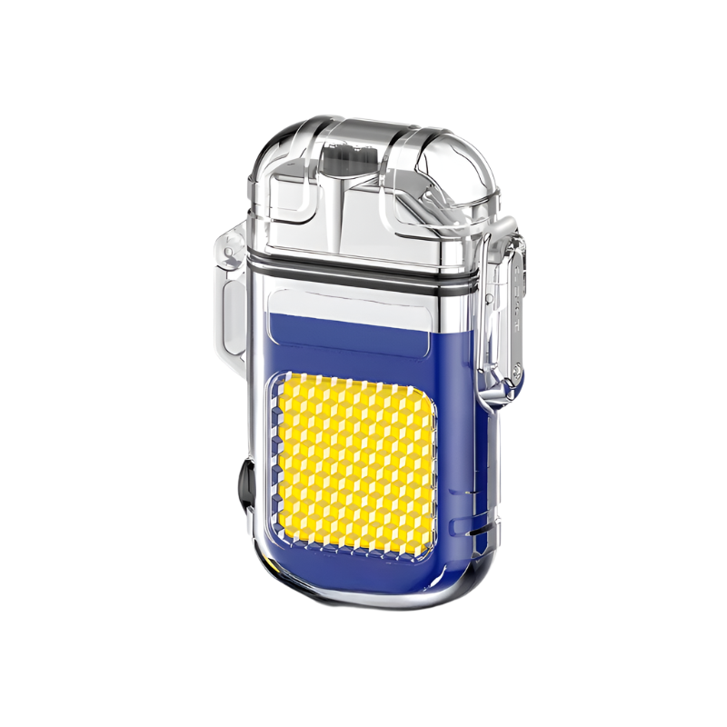 Elektrische storm aansteker blauw met LED zaklamp