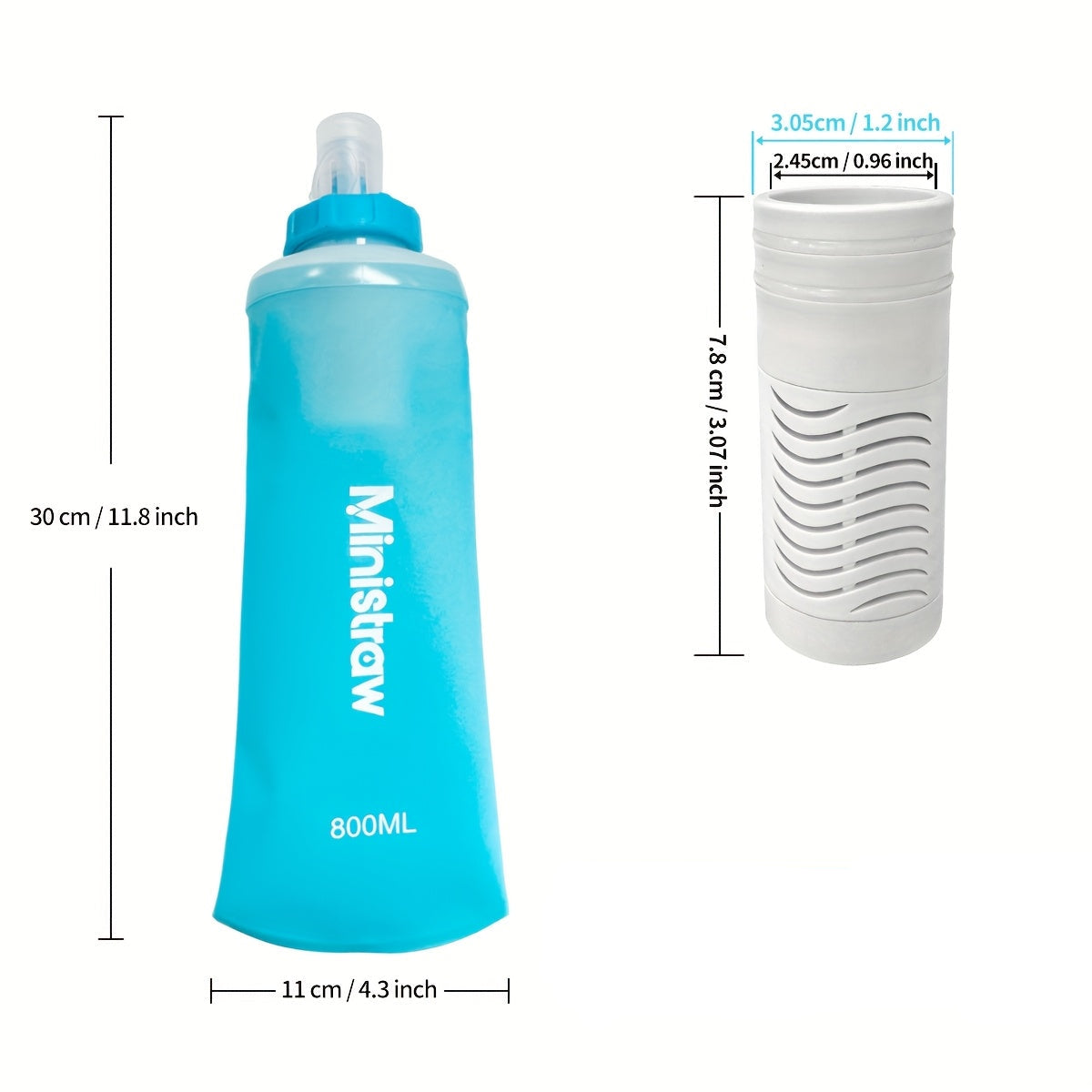 ministraw waterfilter bpa vrij opvouwbaar afmetingen
